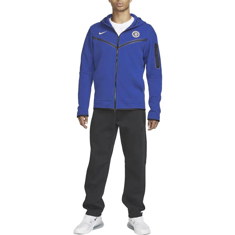 Nike Sportswear Tech Fleece Chelsea FC 2023-2024 Windrunner Full Zip Hoodie Rush Blue/Club Gold Men Streetwear DV4822-495