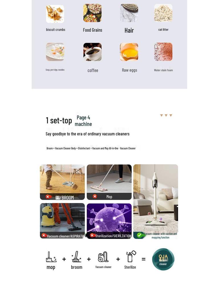 Kabelloser All-in-One Staubsauger & Wischmopp mit starker Saugkraft für Zuhause - Klein, Handlich, Tierfreundlicher Milbenentferner