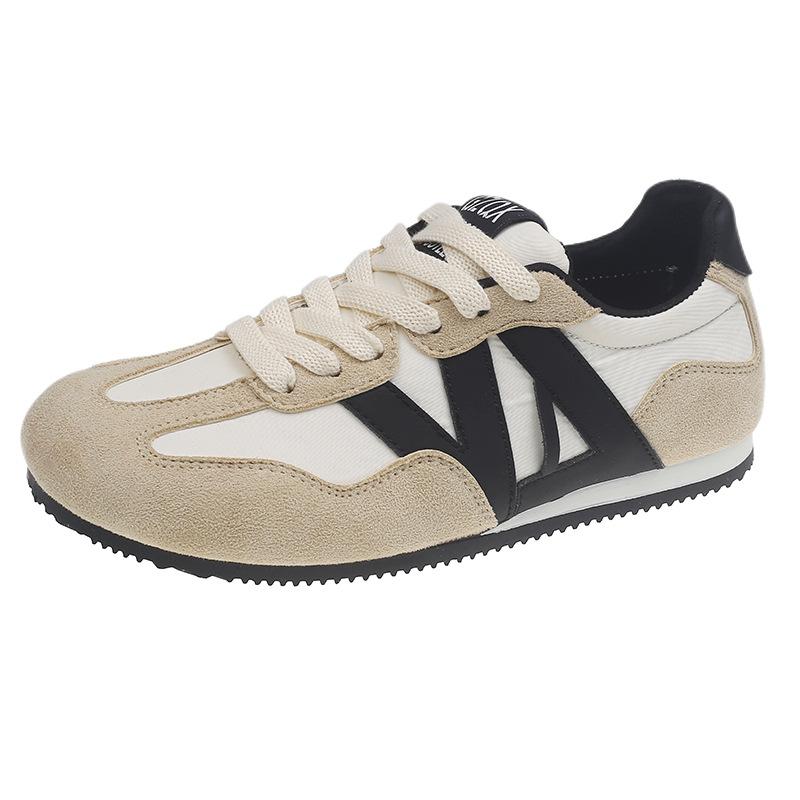 

Retro leather sneakers women s spring and autumn new shoes color matching casual little white board shoes 40