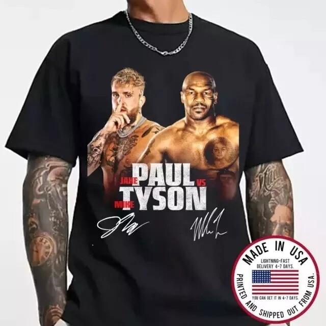 

HOT Jake Paul vs Mike Tyson Live 2024 Shirt Boxing Fan gift Unisex T-Shirt M
