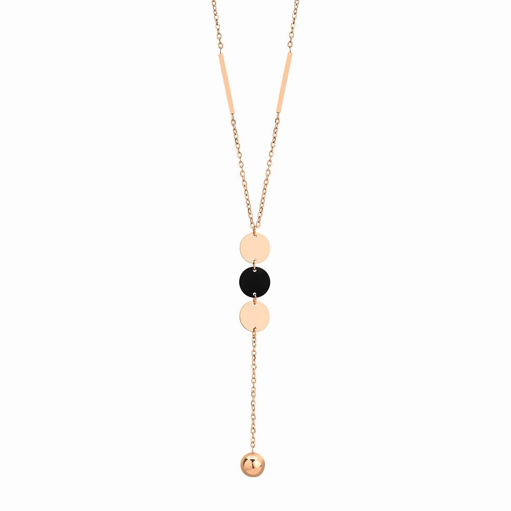 Full-Body Titanium Steel Geometric Necklace Women'S Fashion Fringed Long Autumn And Winter Necklace Simple And Versatile Tide