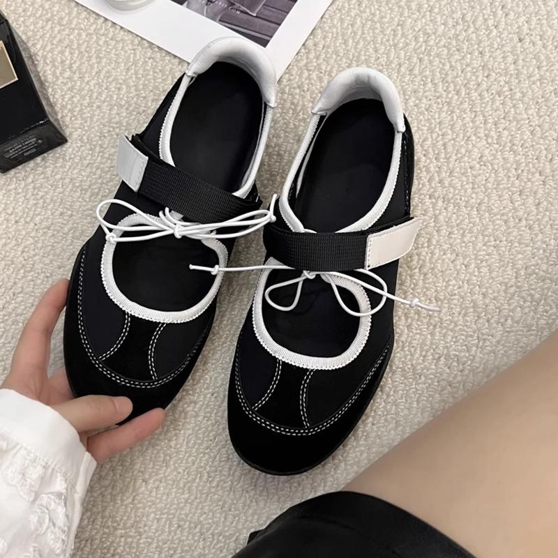 Sportliche Ballerinas Damen Sommer neue Klettverschluss flache Mary Jane Schuhe Damen lässige weichsohlige Einzelne Schuhe