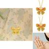 Fashionable Gold Plated Butterfly Pendant And Adjustable Ring Set For Women