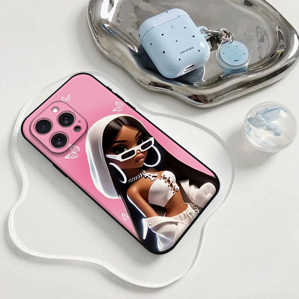 Fashion B-Bratz D-Doll Phone Case Phone Case For Iphone 17 16 15 11 13 14 Pro Max X Xr Xs Max 12mini Black Shell Cover Case