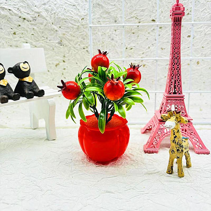 

Искусственные горшечные растенияИскусственный цветок Бонсай Хурма ГОРШКИ Искусственный фруктовый бонсай Украшения для домашнего декора Five pomegranates