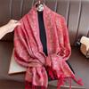 Bohemian Autumn Paisley Cashmere Shawl for Women Jacquard Pashmina Warm Winter Scarves Print Design Lady Foulard Stoles Scarf