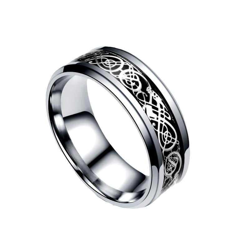 Bague Tendance pour Homme Motif Dragon Dominateur Acier Titane - Mode Européenne et Américaine
