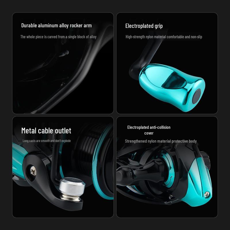 Haotun Zero-Gap Double Handle Spinning Reel: 5.2:1 Long-Cast, Squid & Micro-Object Fishing.