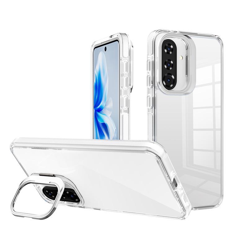 Applicable To Samsung A36/A56 Acrylic Transparent Mobile Phone Case A26 Metal Frame Invisible Bracket Mobile Phone Case