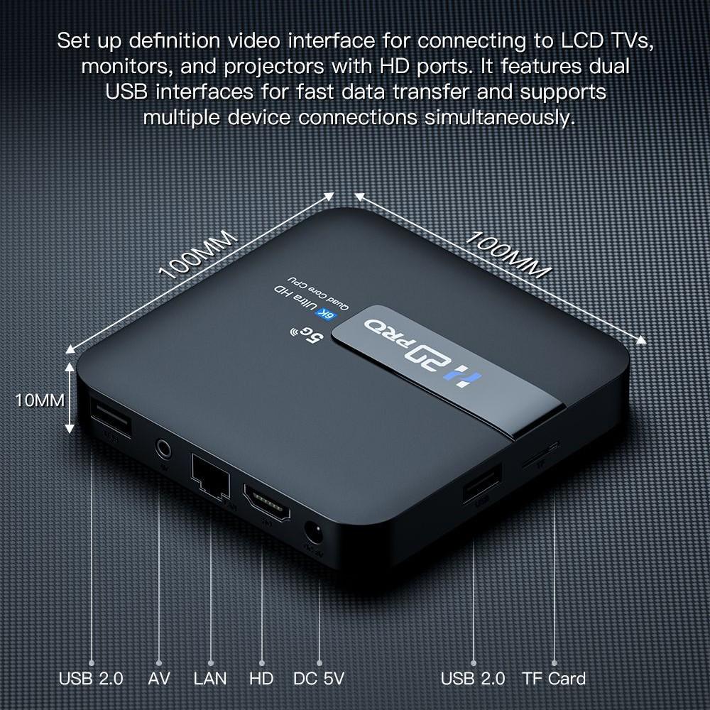Grenzüberschreitender Heißverkauf H20PRO Android 14 Set-Top-Box mit 6KRK3518 Chip und kabellosem TVBOX Player