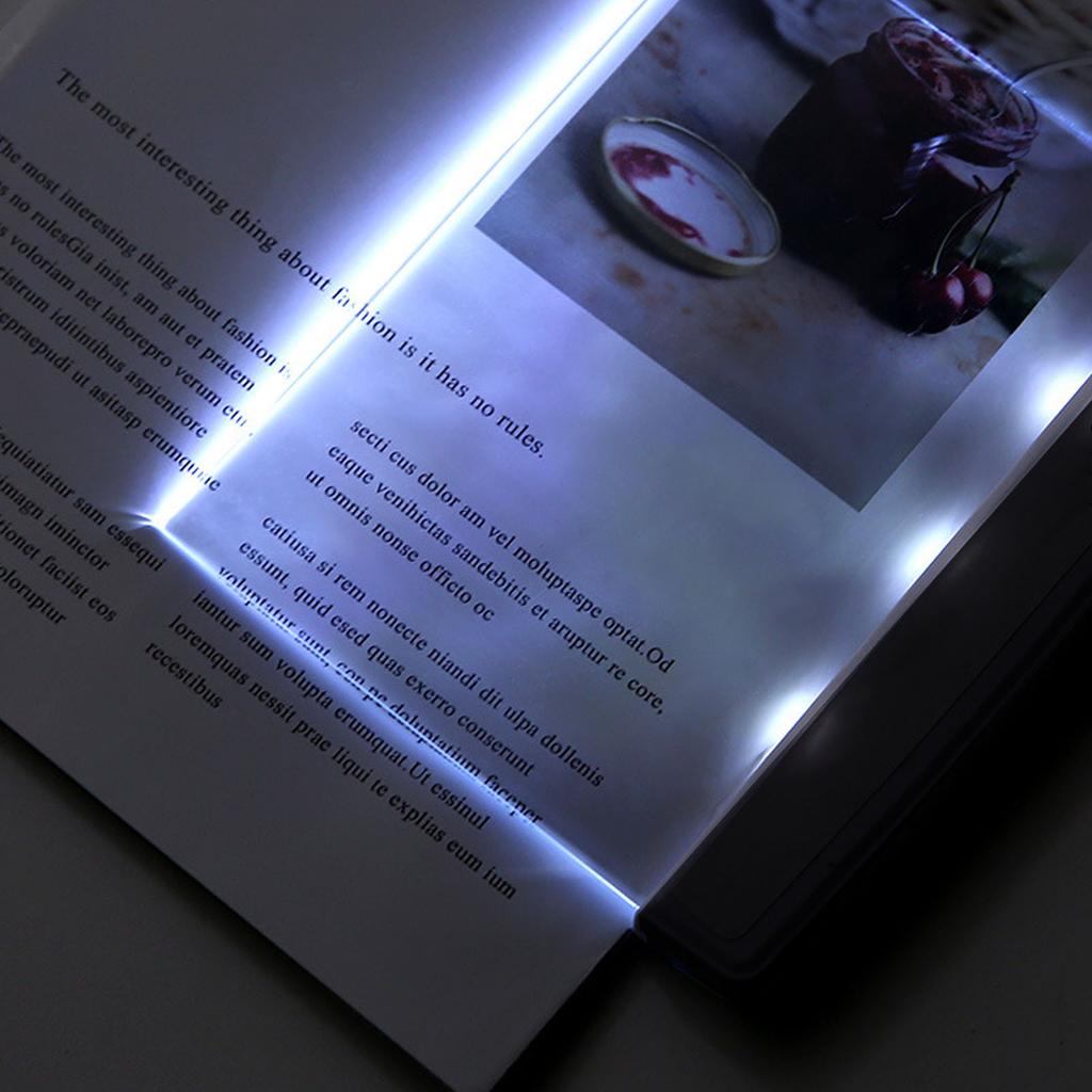 Flat Book Light Night Reading Clear LED Full Page Panel Plate Lamp for Students Book Lovers