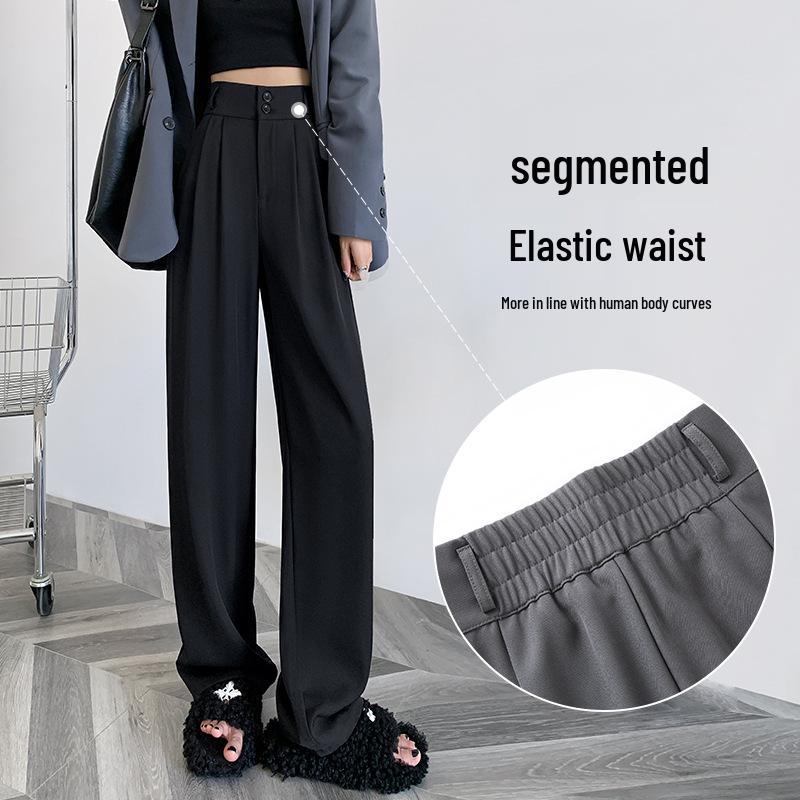 Women's High Waist Drapey Suit Pants, Petite Casual, Narrow & Wide Straight Leg Options, Spring/Autumn 2024.