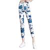 2025 Summer Floral Plaid Elastic Waist Slimming Pants for Women