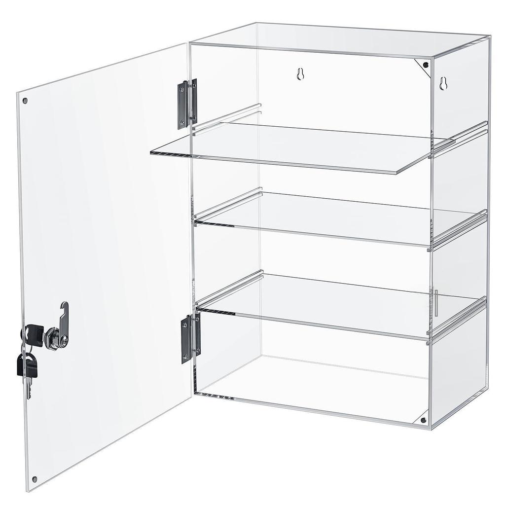 Acrylic Display Case Transparent Cabinet Clear with Removable Shelves for