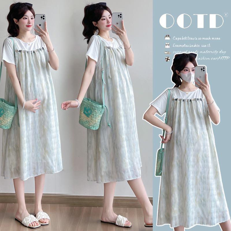 2026 French Elegant Loose-Fit Slimming Maternity Dress 2XL