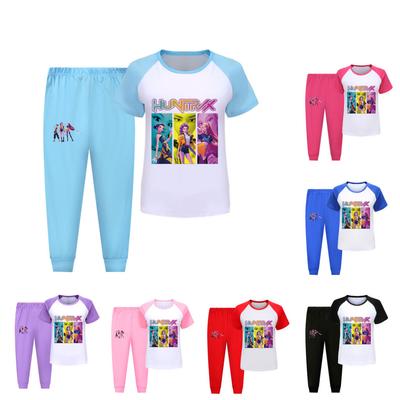 4979 Kinder Mädchen Rumi Zoey Mira Hunters Print T-Shirt Hose Hose Kleidung Set