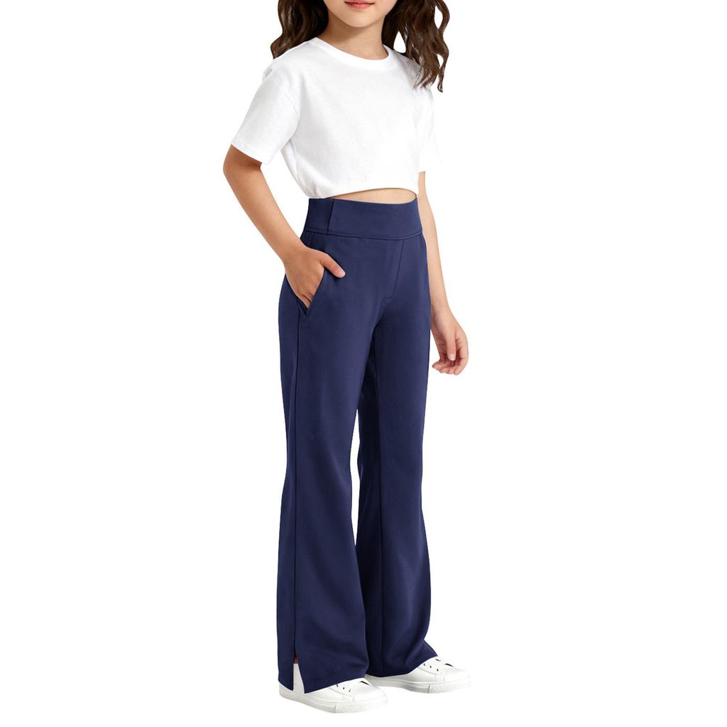 Children's Fashion Slit Micro Horn Casual Pants With Pockets And Sports Pants