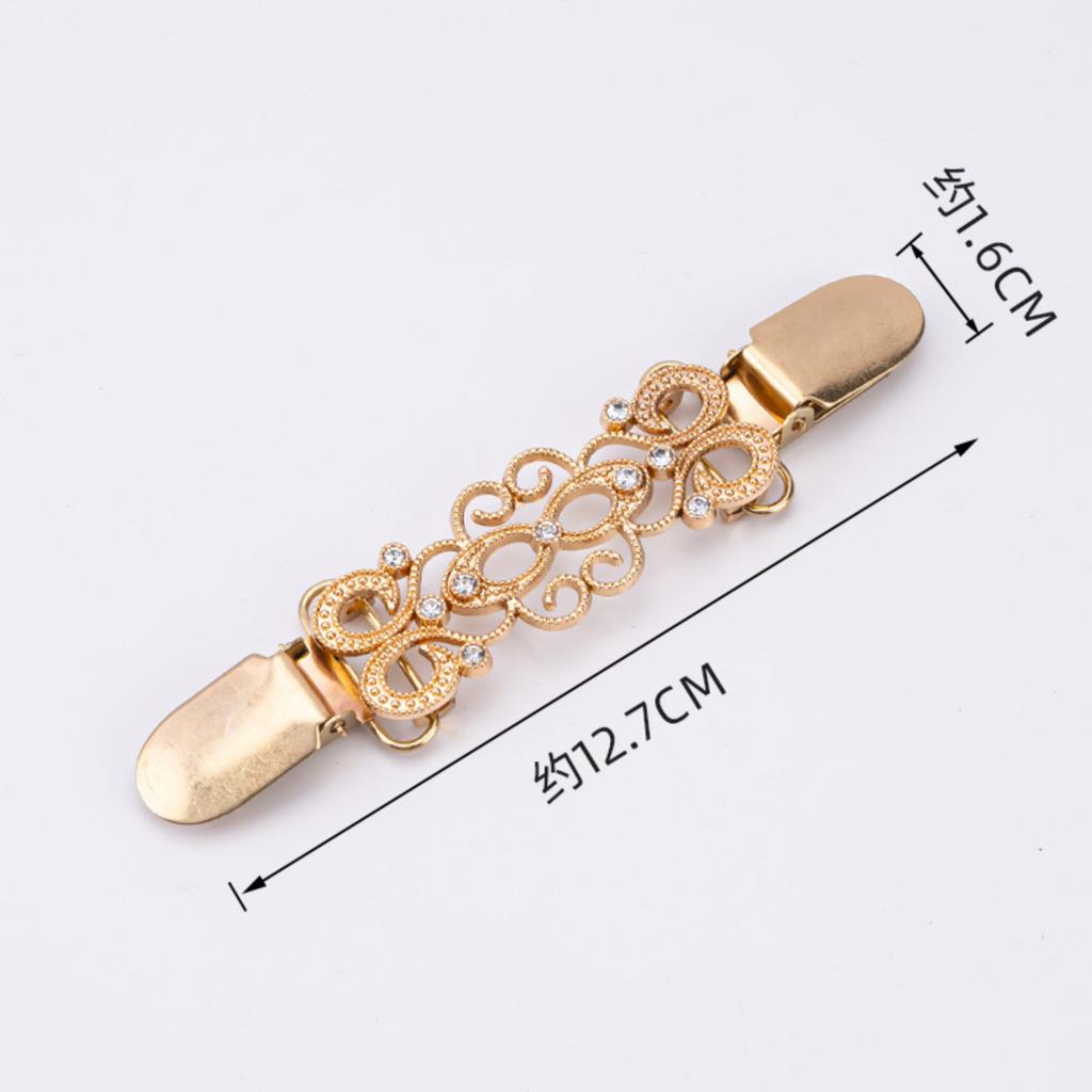 Schal-Clip Europäisch & Vintage Pullover-Clip Damen Diamantbesetzte Seidenschal-Nadel - Ausstellungsbrosche Kragen Schal-Clip Legierung Zubehör
