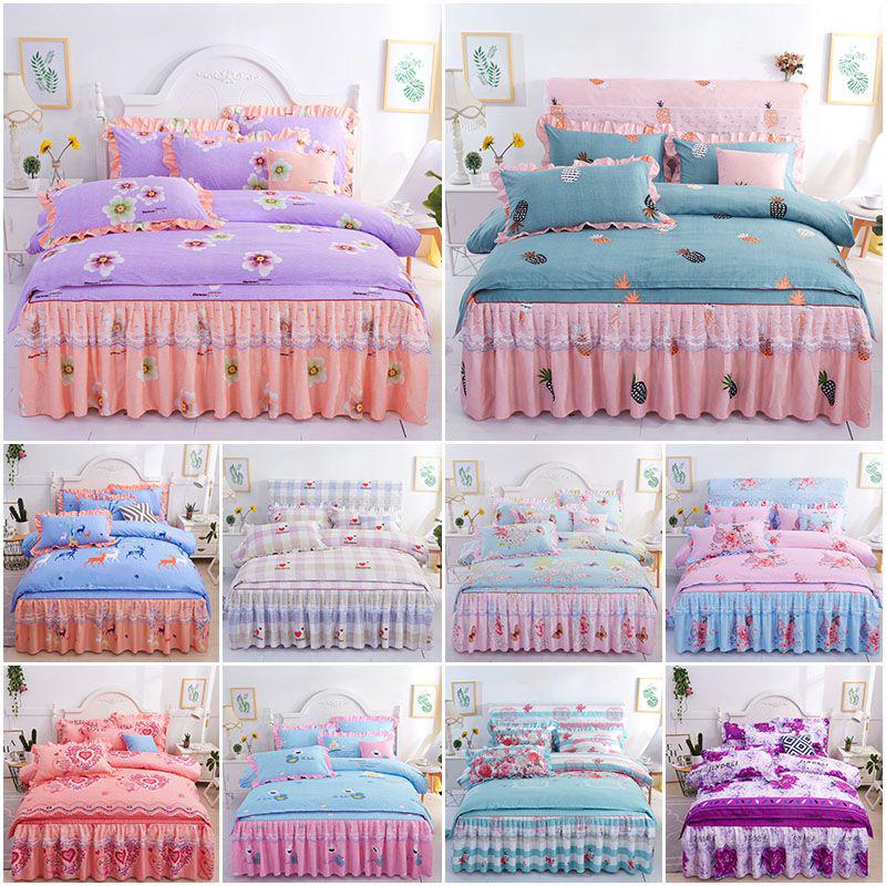 Buy Elastic Bedspread Queen Size Dust Ruffle Bed Skirt Pillowcase