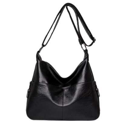 ORIJIRI Women's Shoulder Bag, Pochette, Crossbody Bag, Handbag, 2-Way, Stylish PU Leather (Black)