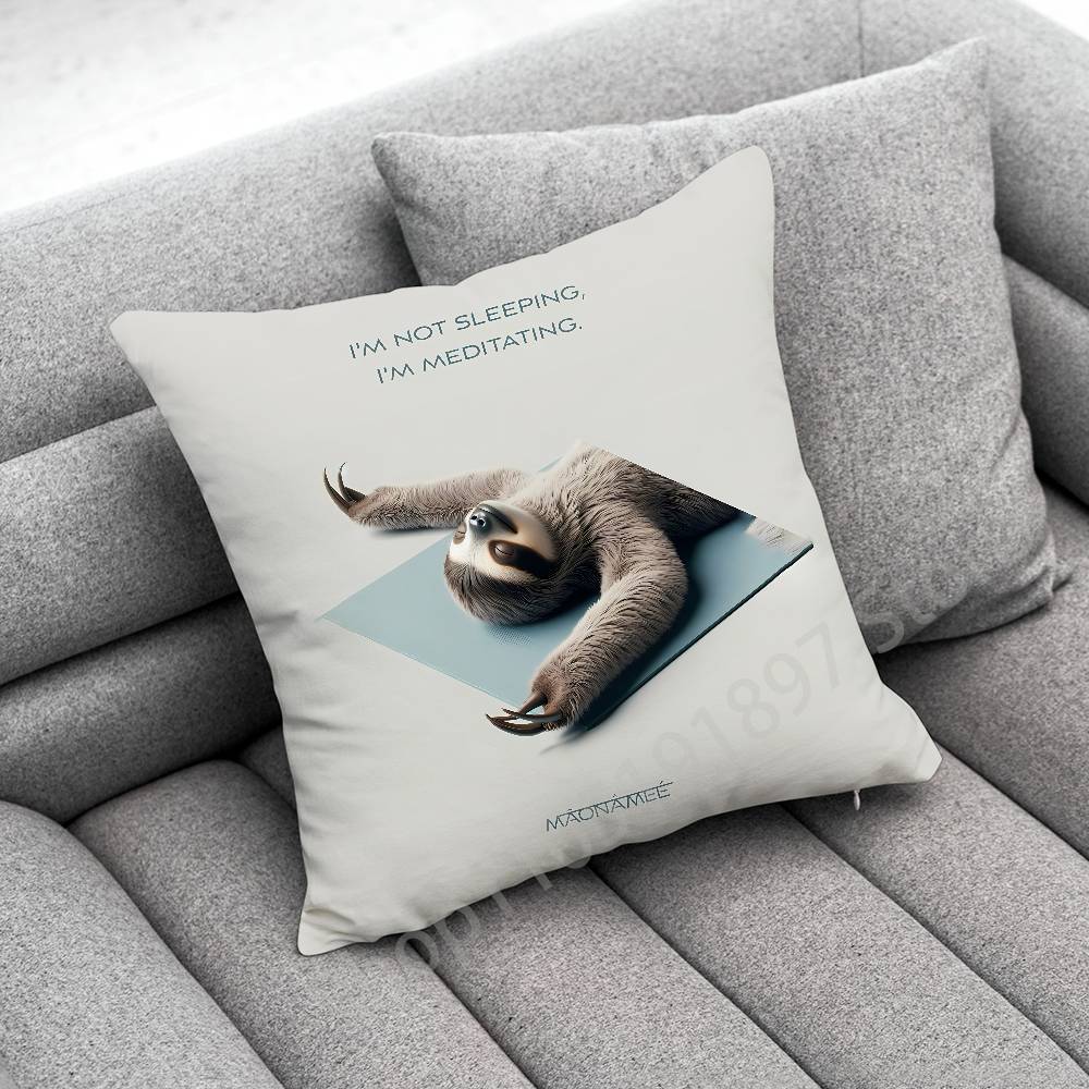 Yoga Sloth Sleep Cute Throw Pillow Case For 45*45cm 40cm 30cm 50cm 55cm Square Home Pillowcase Case
