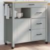 VidaXL Kitchen Trolley MONZA 84x40x90 Cm Solid Pine Wood 376110