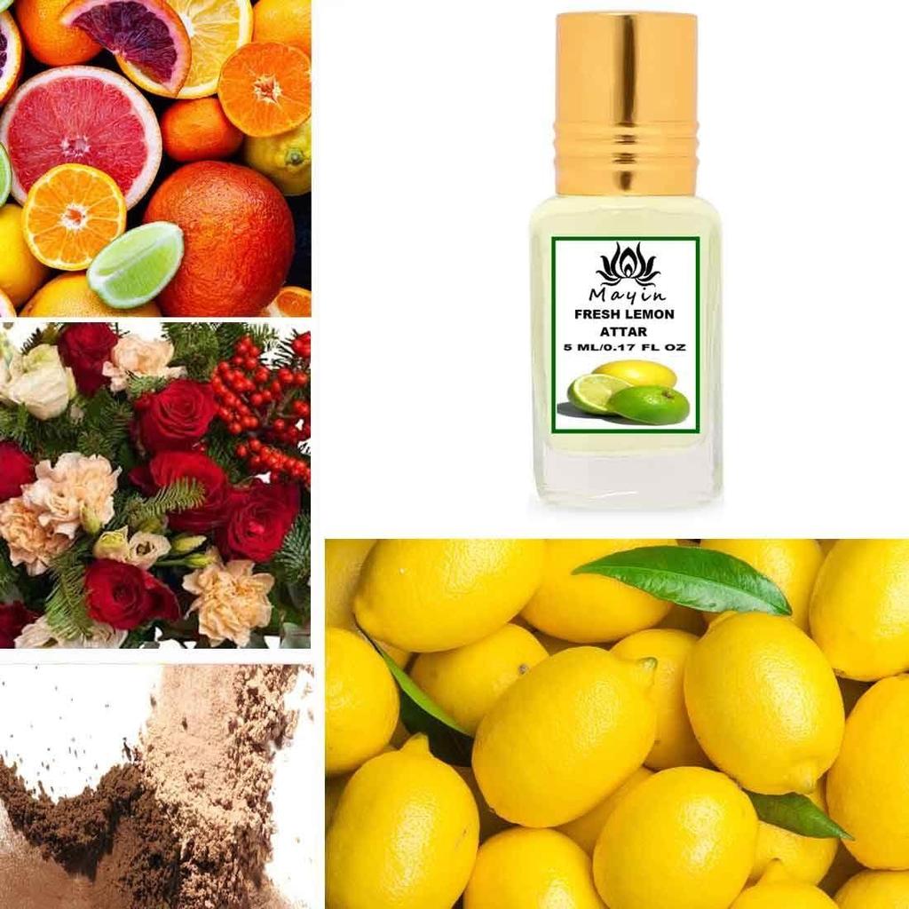 Mayin Frisches Zitrone Attar Flüssiges Parfüm Für Unisex, 5ml
