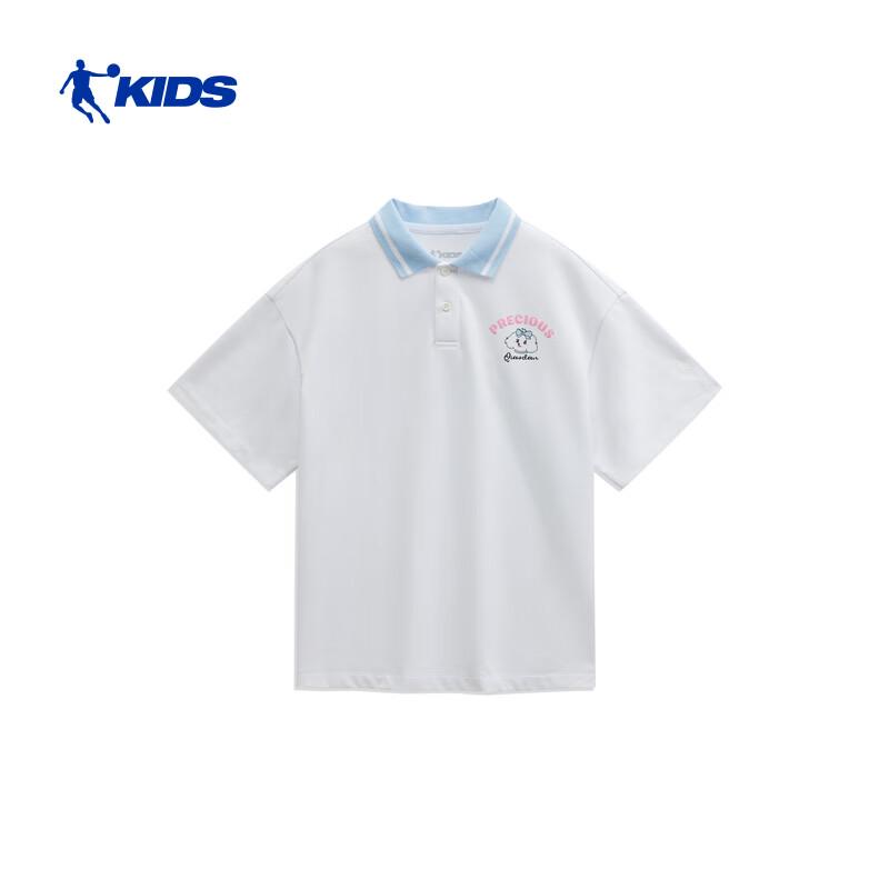 QIAODAN Girls' Polo Collar Short Sleeve T-Shirt