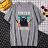 Funny Print Pew Pew Madafakas Black Catcartoon Tshirt Hipster Casual Unisex Cotton Clothes Loose Tshirt Harajuku Crewneck Unisex Tops