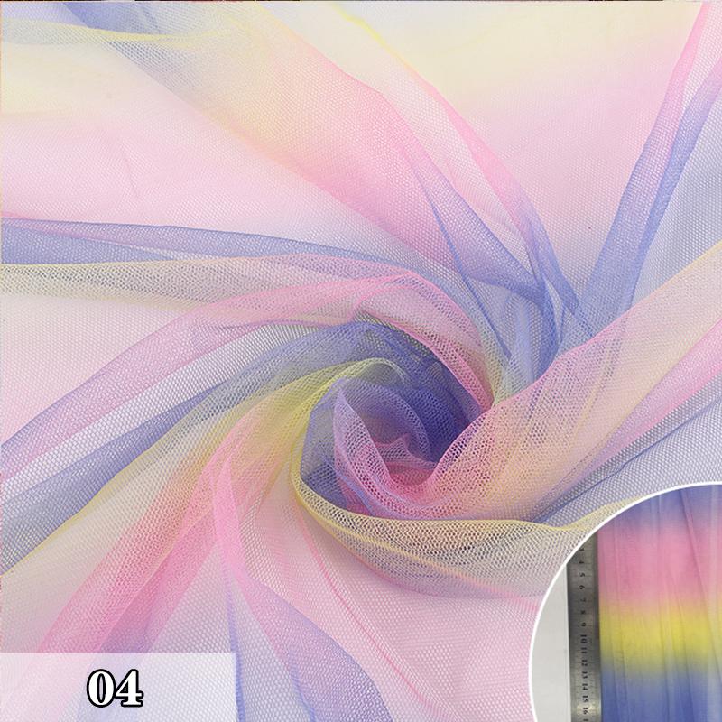 4/6/8/10 Yard Colorful Gradient Rainbow Mesh Fabric Rainbow Tulle Fabric For Diy Tutu Skirt Princess Dress Wedding Party Decor