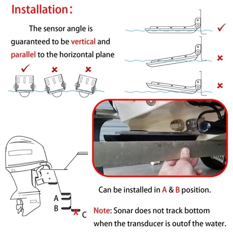 000-10874-001 Transducer Transom Mounting Bracket Compatible for LSS-2 Boats Yacht Marine Fishing Shockproof Accessories