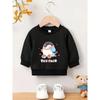 European sizes Kids' Cute Printed Pattern Simple Sweet Beauty  Spring Thin Round Neck Hoodie