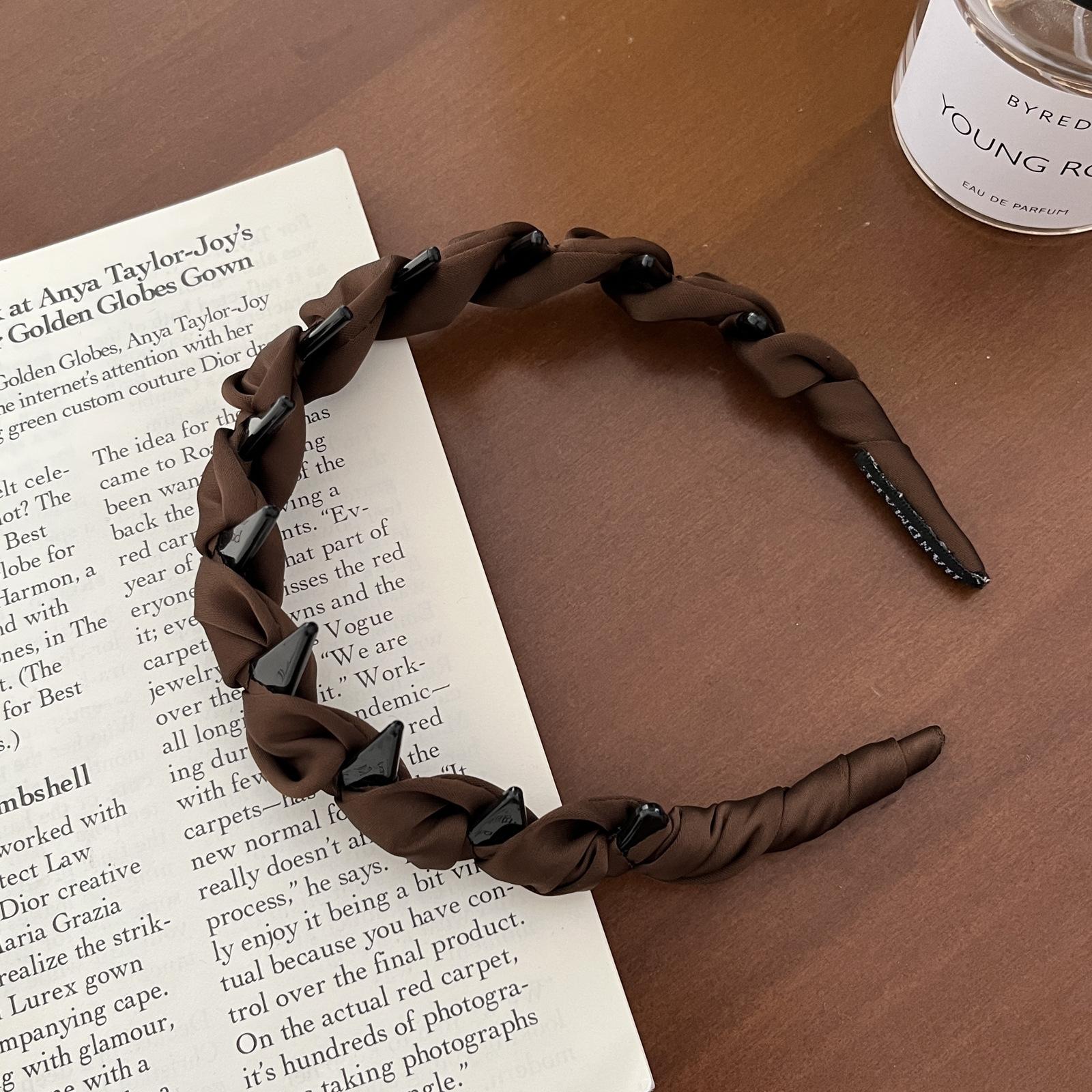 2025 Satin Headband for Women French Vintage High Crown Volume Ruffle Hair Hoop Minimalist Chic Hair Accessories Trending