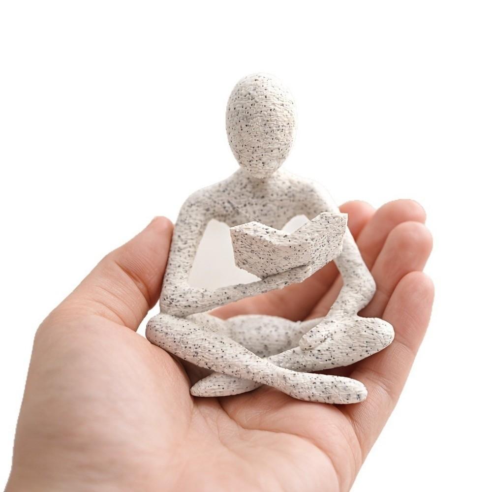 Mini Reader Sculpture Ornament Minimalist 3D Printed Thinker Statue Reader-Shaped Statue  Bedroom
