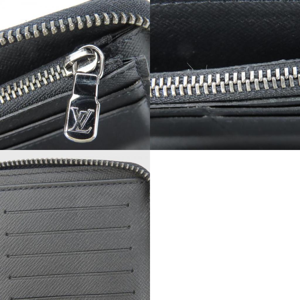 Used LOUIS VUITTON Purse Zippy Wallet Vertical M62295 Monogram Eclipse black gray Zip Around
