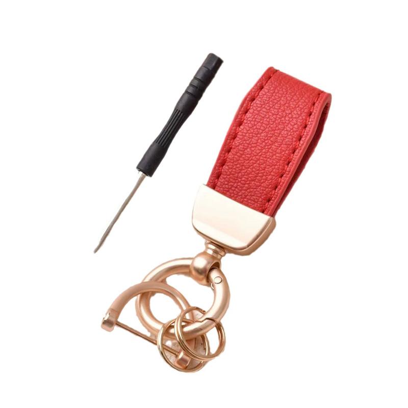 1PC Goat Pattern High-end Keyring New French Car Keychain Hardware Key Holder High Quality Lambskin Leather Keychain