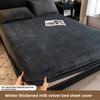 Winter Milk Velvet and Velvet Bed Sheet Single Mattress Cover Coral Velvet Thickened Bed Cover Single Full Package Bed Sheet Protective Cover
