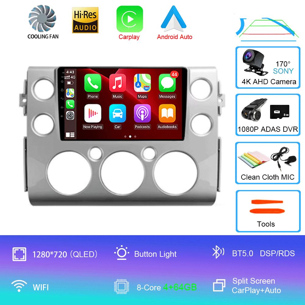 Car Radio Android14 For Toyota FJ Cruiser J15 2006 2007 2008 2009 2010 2012 - 2020 Navigation GPS Multimedia Video Player Stereo