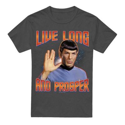 Jornada nas Estrelas: Camiseta Spock Unissex Adulto da Série Original Viva Longa e Próspera