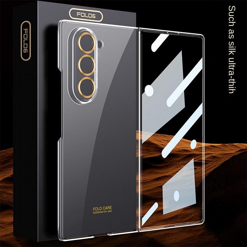 0.6mm Ultra-thin Micro-Polished Frosted Glass Protective Case for Samsung Galaxy Z Fold 6 Fold6 All-inclusive Protect Cover