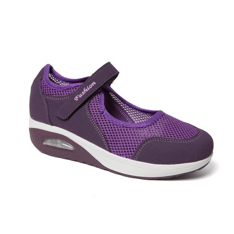 New Large-sized Air-cushioned Low-top Velcro Single-toe Women's Shoes