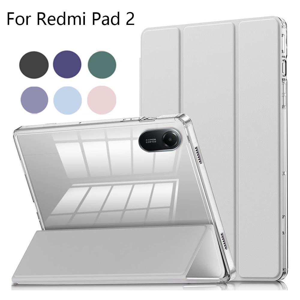 Support Auto Sleep/wake Clear Crystal Tablet Case for Redmi Pad 2 2025 11 Inch Shockproof with Clear Back with Pen Slot Cover