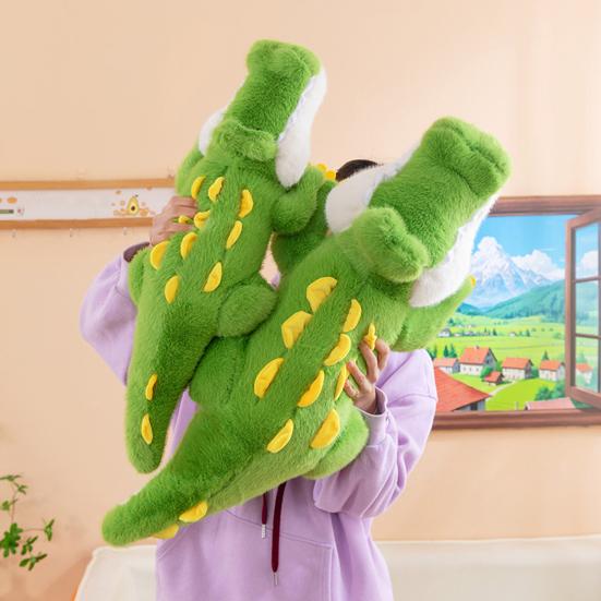 Large Crocodile Hugging Pillow Green Giant Stuffed Animal Doll Toy Soft Plush Body Pillow for Kids And Adults