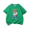 Hip Hop Style Bear With Sunglasses Graphic Tee Kids Pure Cotton Crew Neck T Shirt Short Sleeve Muticolor Tops Boys Girls Child