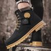 Herren Stiefel Winter Freizeitschuhe Designer Luxus Plateau Cowboy Chelsea Taktisch Militärisch Arbeitssicherheit Leder Knöchel Sneaker