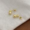 Sterling Silver Round Ball Earrings: Light Luxury, Versatile Studs for Simple, Trendy Summer Style
