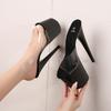 20CM  Nightclub Women's Shoes Waterproof Table Roman Fish Mouth Lady Super High Heel Slippers 20cm  LFD-8820-Q4