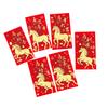 Pack Of 6 Year Of The Horses Red Envelopes Chinese New Year Blessing Paper Money Packets For Festives Occasion