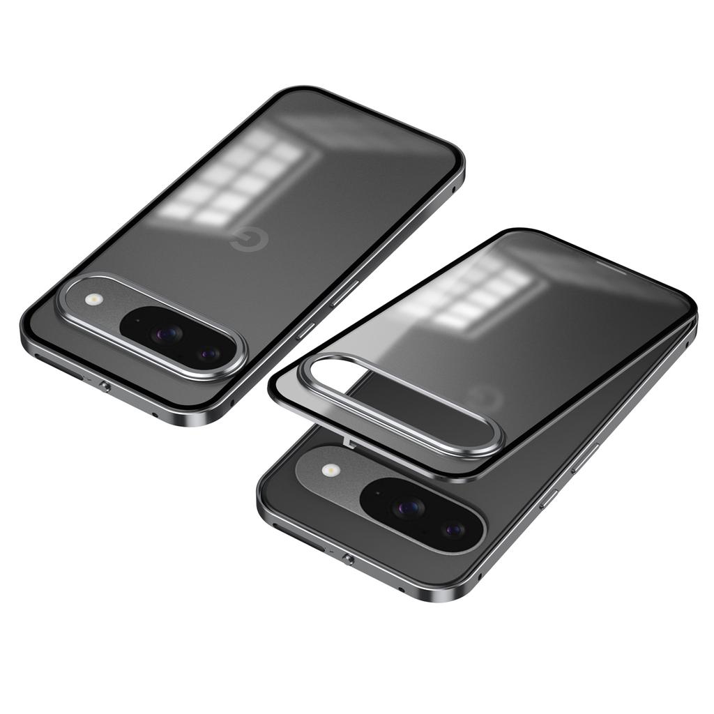 For Google Pixel 9/Pixel 9 Pro Matte Case Aluminium Alloy+PC Phone Cover Pop-Up Snap Lock