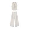 [Old Money Set] Koreanische Pendler Tencel West West Damen + Sommer Gerade Lässige Hose Zweiteiliges Set W997A